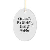 Welder Gifts from Friends - 'Officially The World's Coolest Welder' Oval Ornament for Christmas, Gifts for Welder - Image 1
